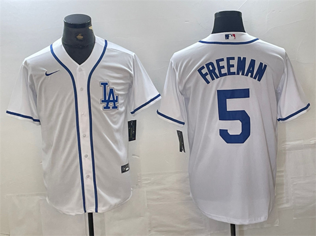 Los Angeles Dodgers #5 Freddie Freeman White Cool Base Stitched Jersey